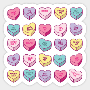Valentines Day Candy Hearts Sticker